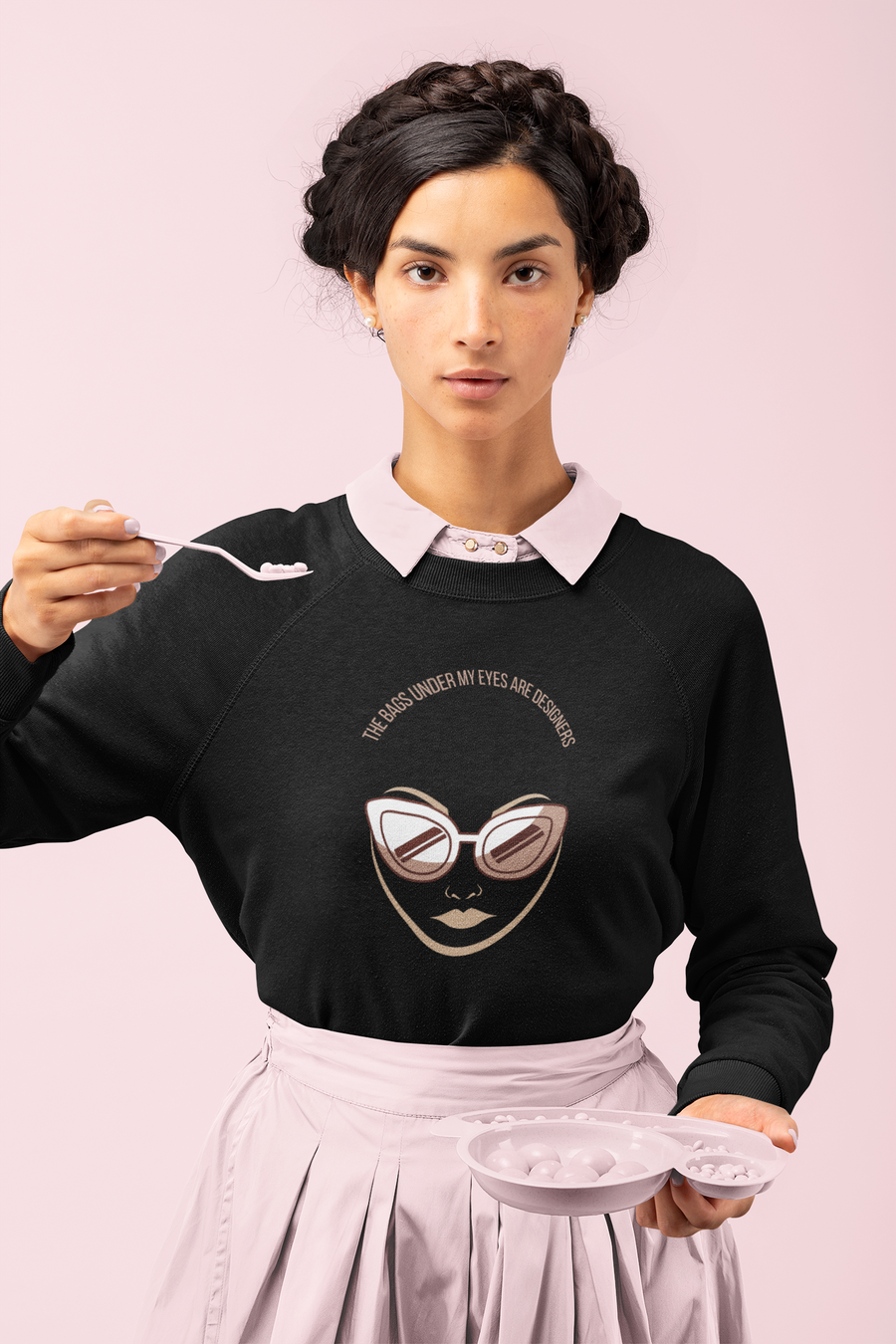 Designer eye bags sweatshirt