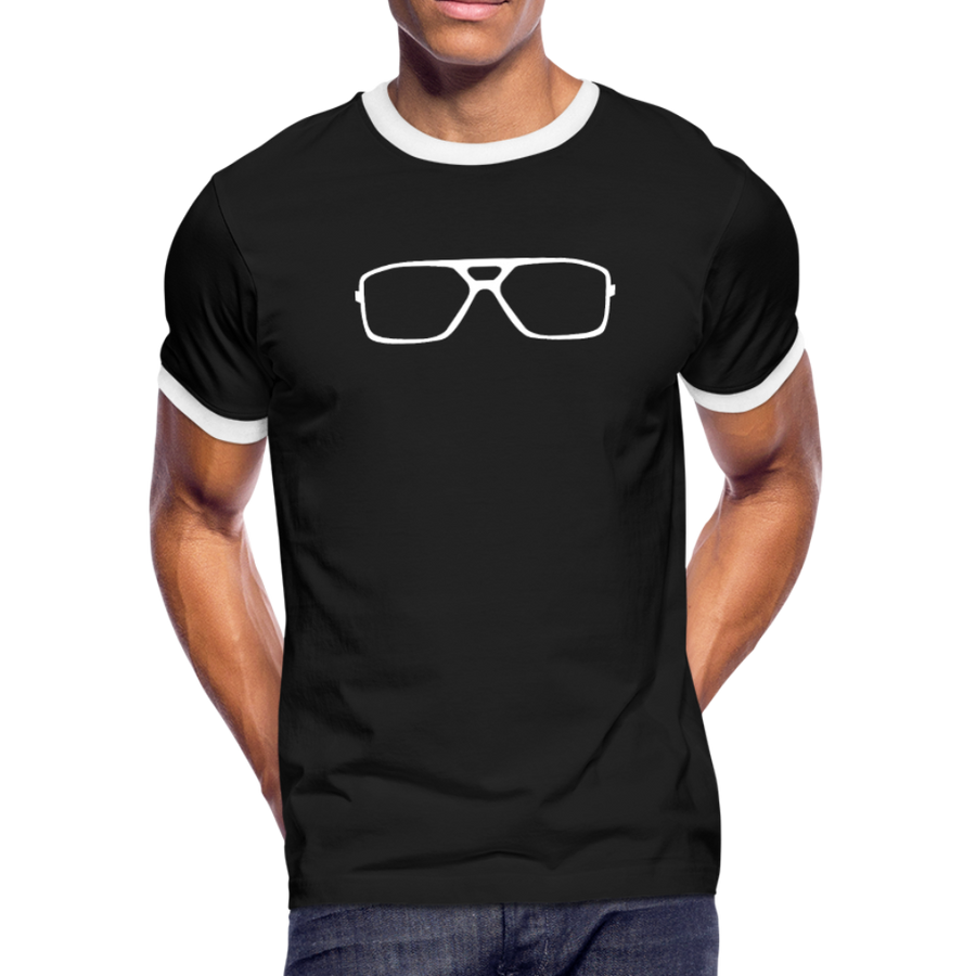 Eyeglasses Print Men's Ringer T-Shirt - black/white