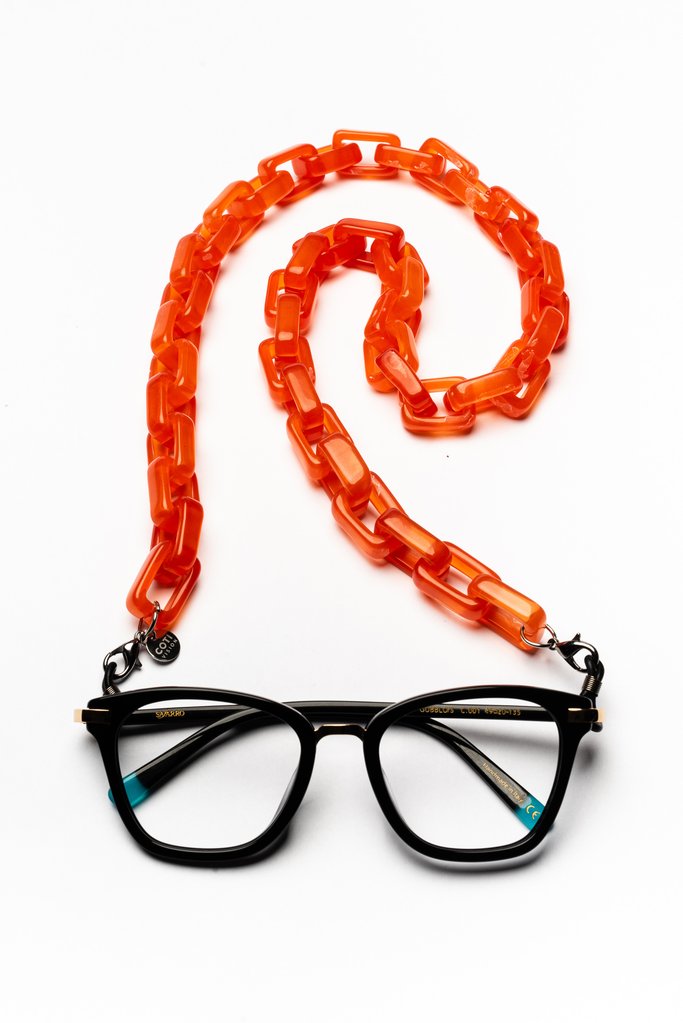 Amore Italia Glasses & Mask Chain in Orange Candy