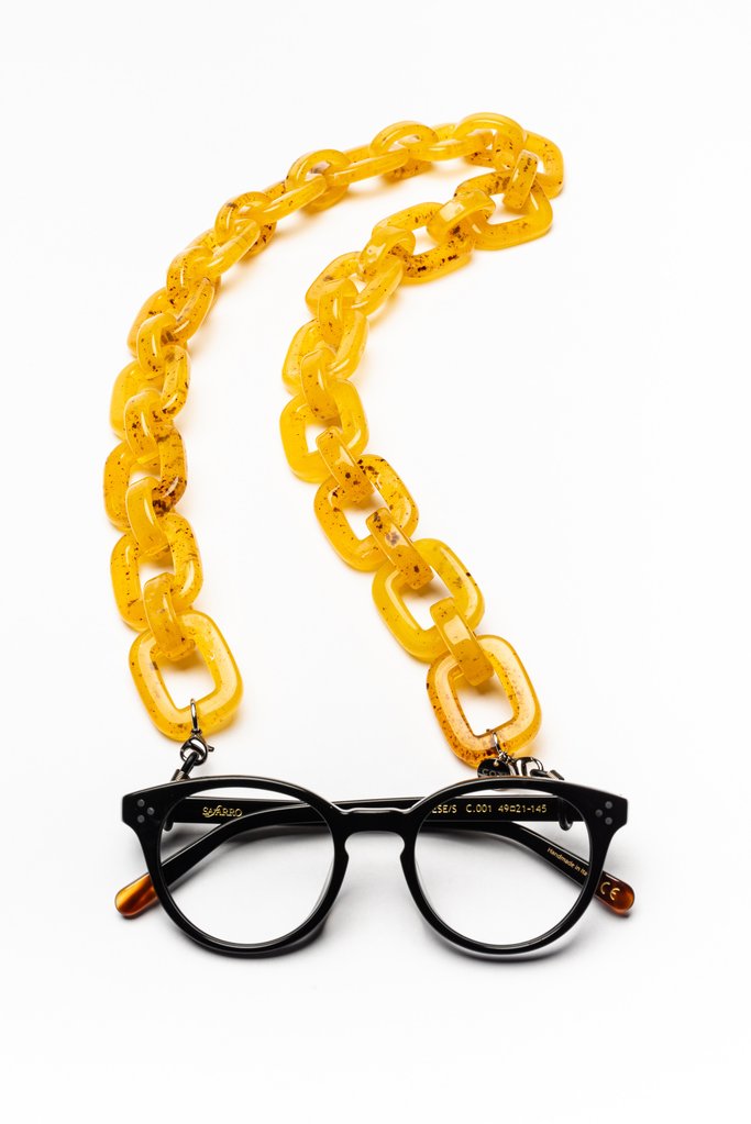 Glasses & Mask Chain Baci in Golden Amber