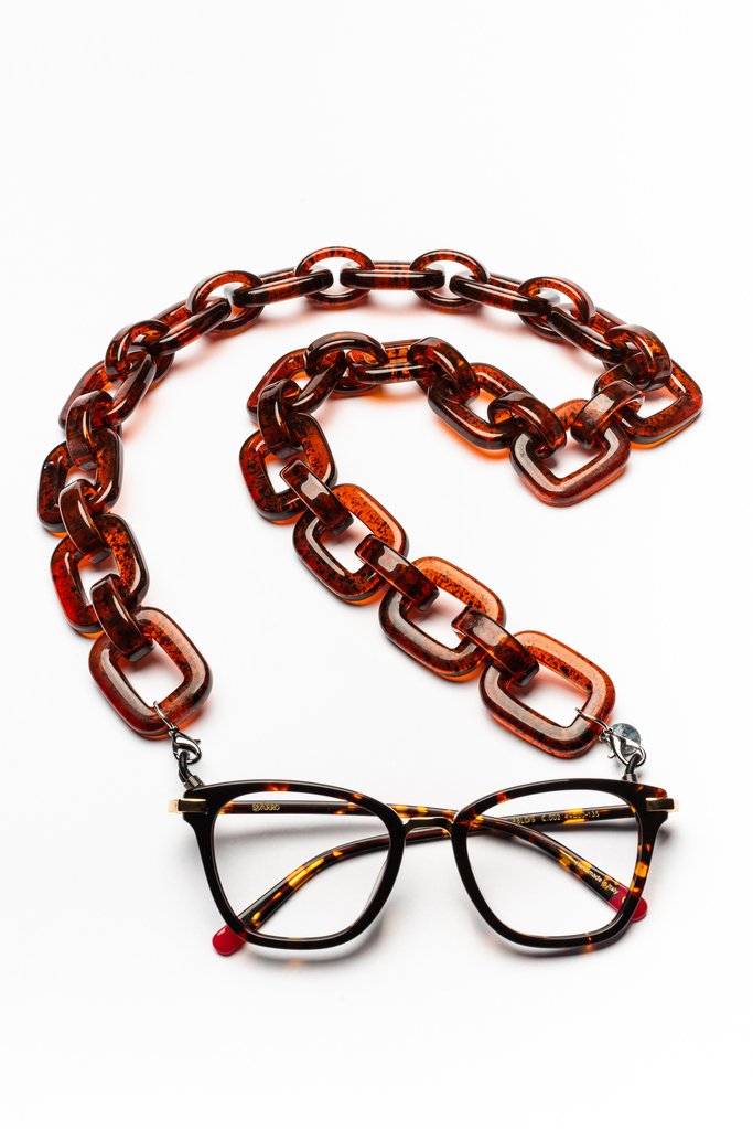 Glasses & Mask Chain Baci in Amber
