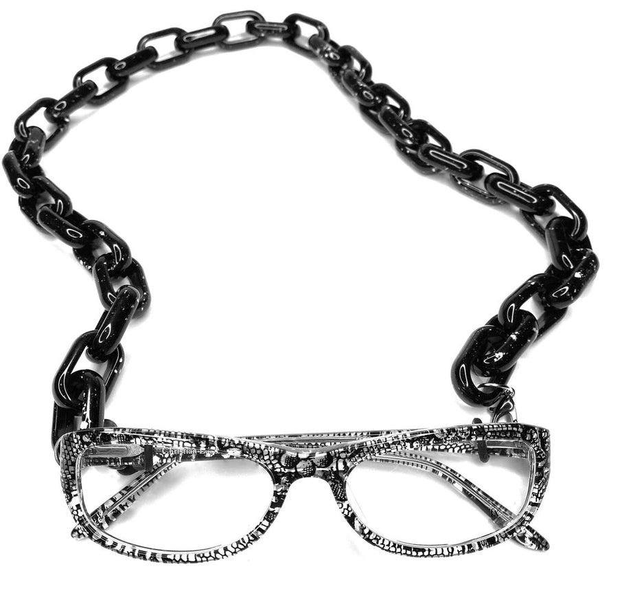 Glasses & Mask Chain in Black Agate