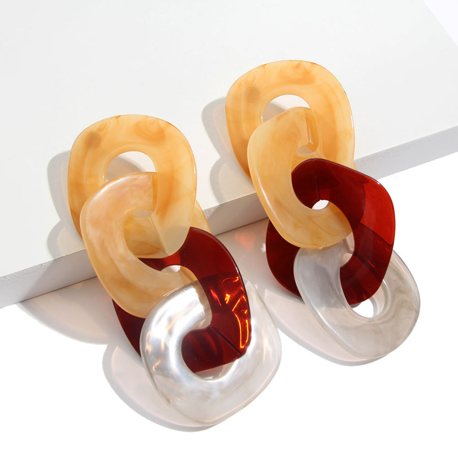 Acrylic Link Oversized Drop Earrings