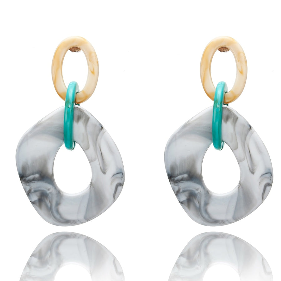 Acrylic Chain Links Drop Earrings