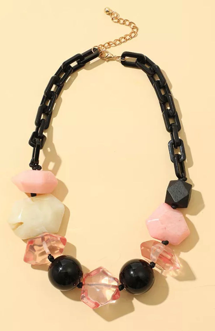 Acrylic Link Statement Necklace