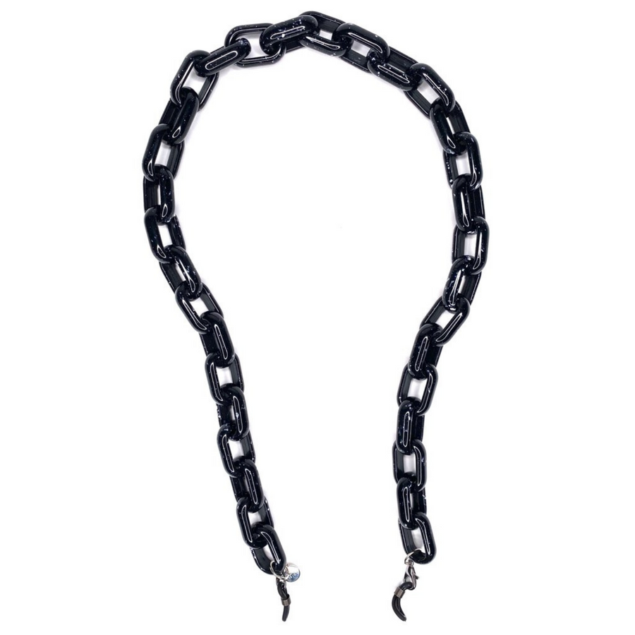 Glasses & Mask Chain in Black Agate