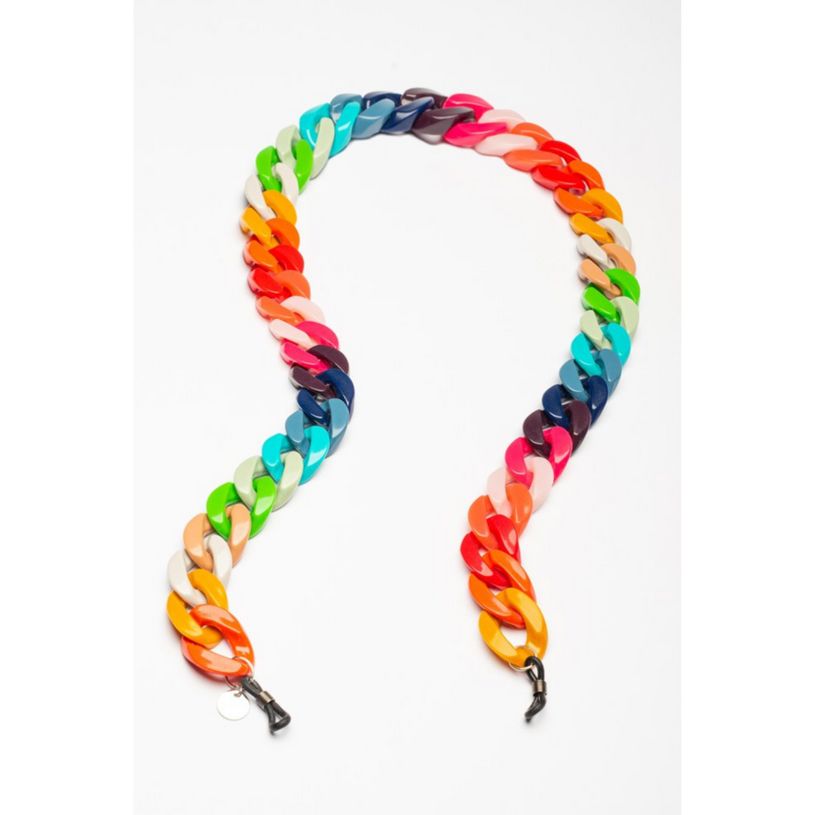 Glasses & Mask Chain in Rainbow