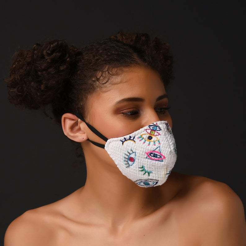 Quirky Eye Embroidered Face Mask