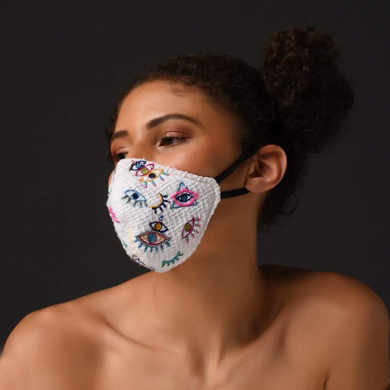 Quirky Eye Embroidered Face Mask