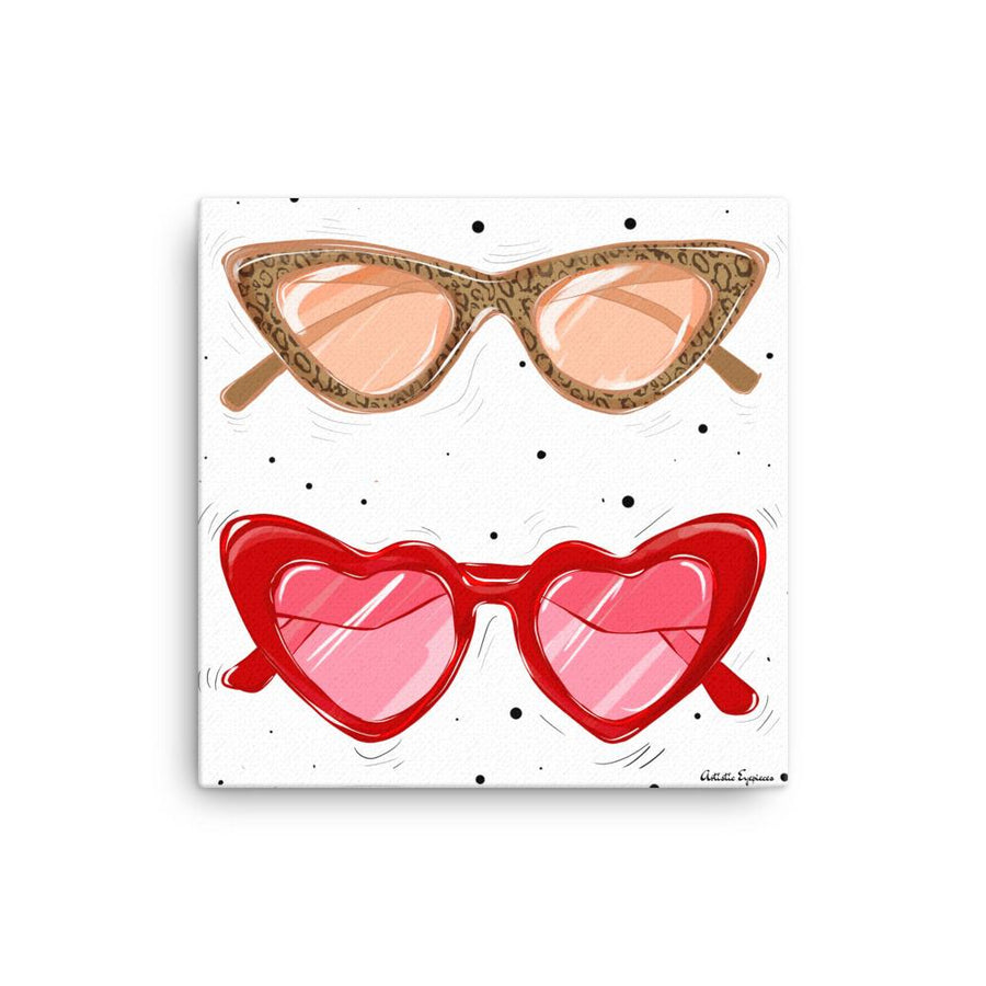 Leopard Print & Red Heart Sunglasses Canvas Art 16