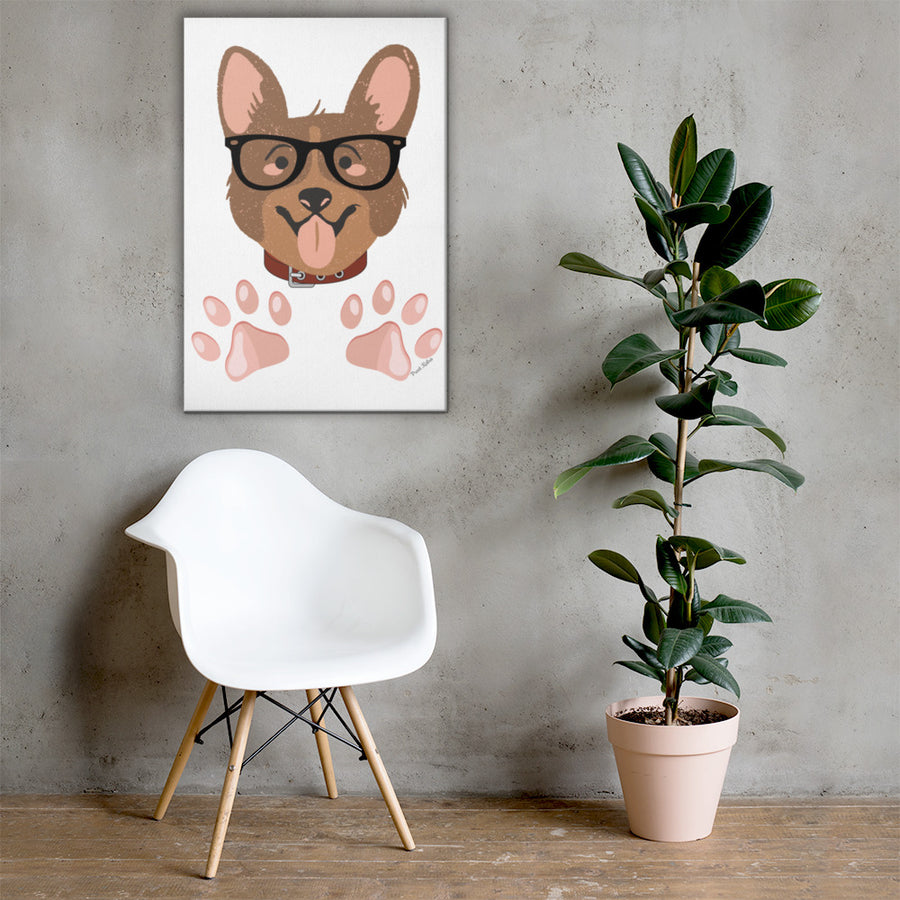 Dog with Glasses Canvas Art 2