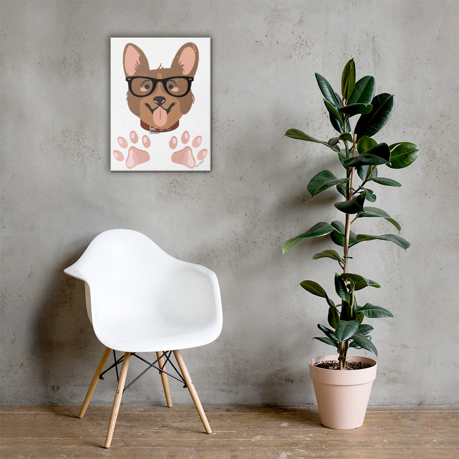 Dog with Glasses Canvas Art 2