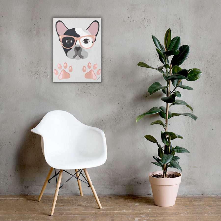 Dog with Glasses Canvas Art