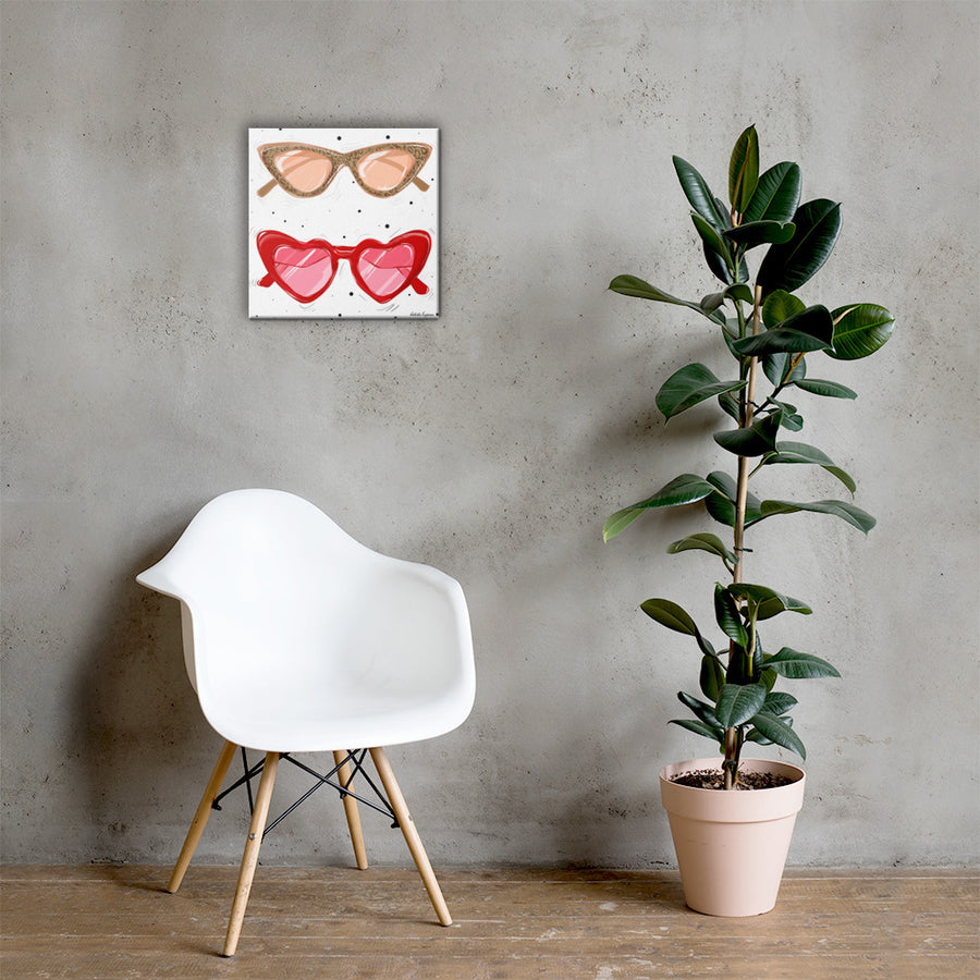 Leopard Print & Red Heart Sunglasses Canvas Art 16