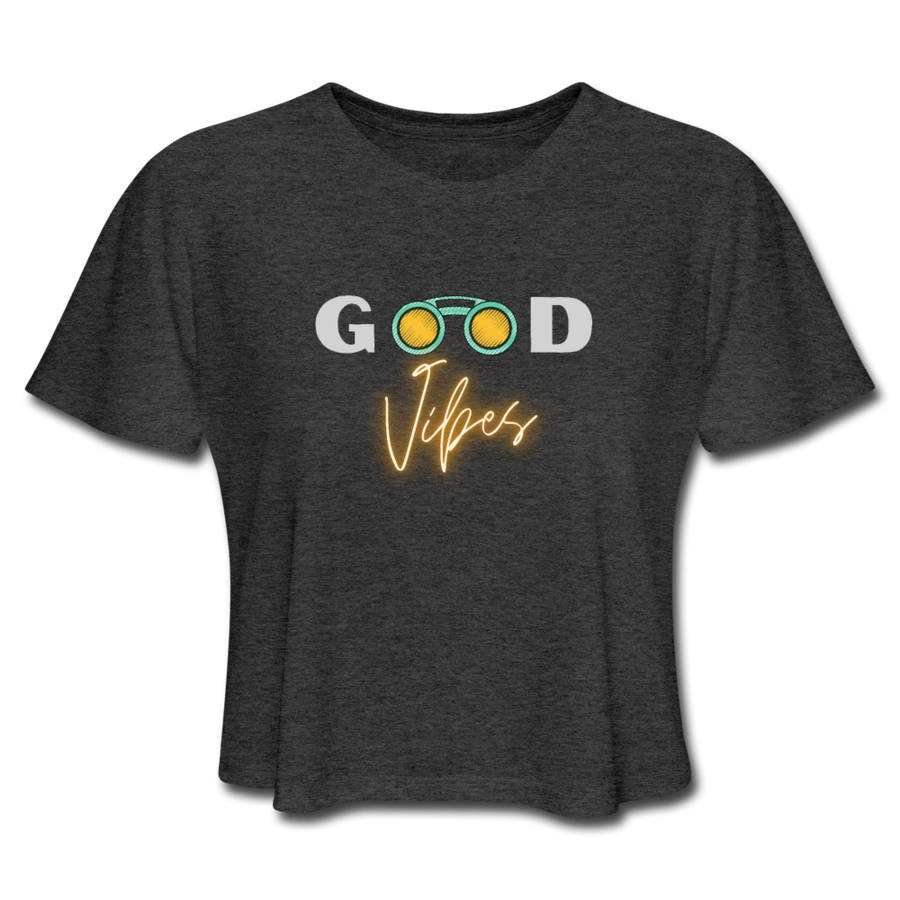 Good Vibes Cropped T-Shirt - deep heather