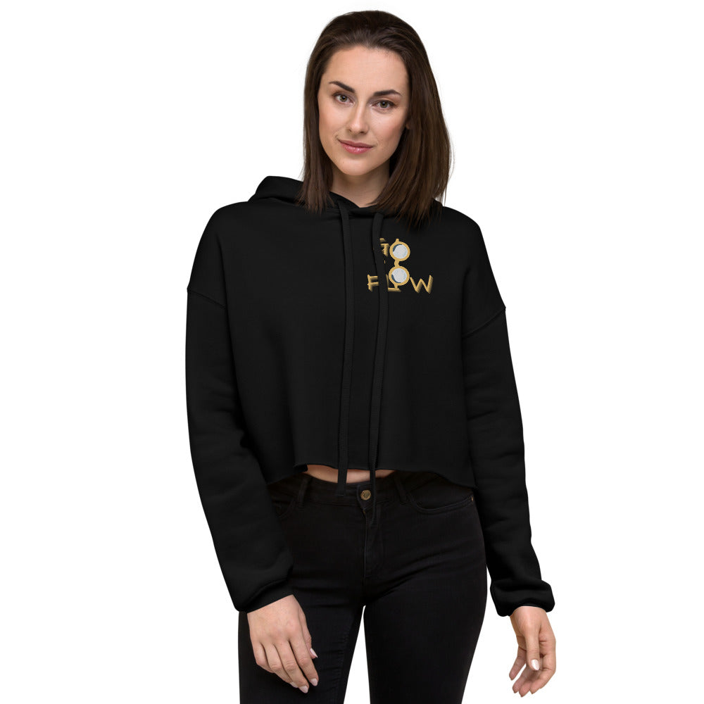 plain black cropped hoodie
